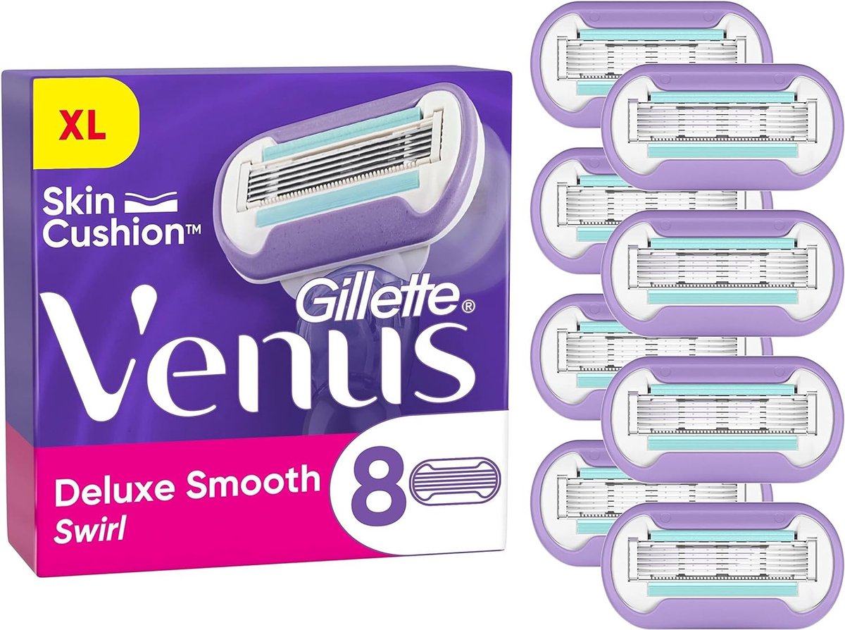 Gillette Venus Deluxe Smooth Swirl Scheermesjes Voor Vrouwen - 8 Navulmesjes