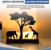 Theelichthouder-Kandelaar-Waxinelichthouder-Waxinelichtjes-Olifant en Giraffe-Kaarsenhouder-Tafellamp