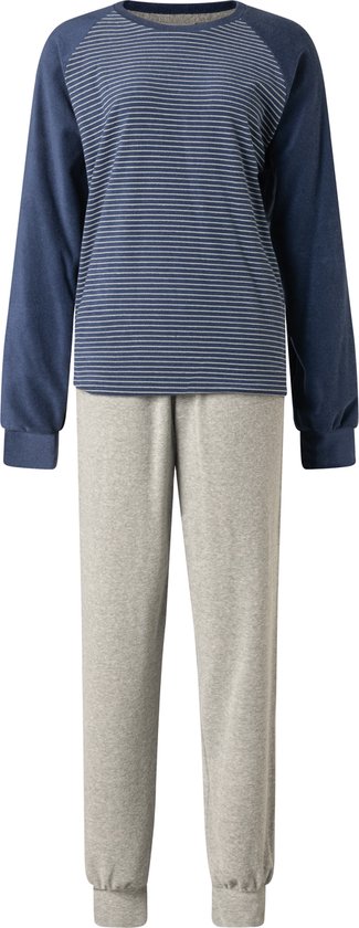 Dames pyjama Lunatex badstof 124204 navy maat XL