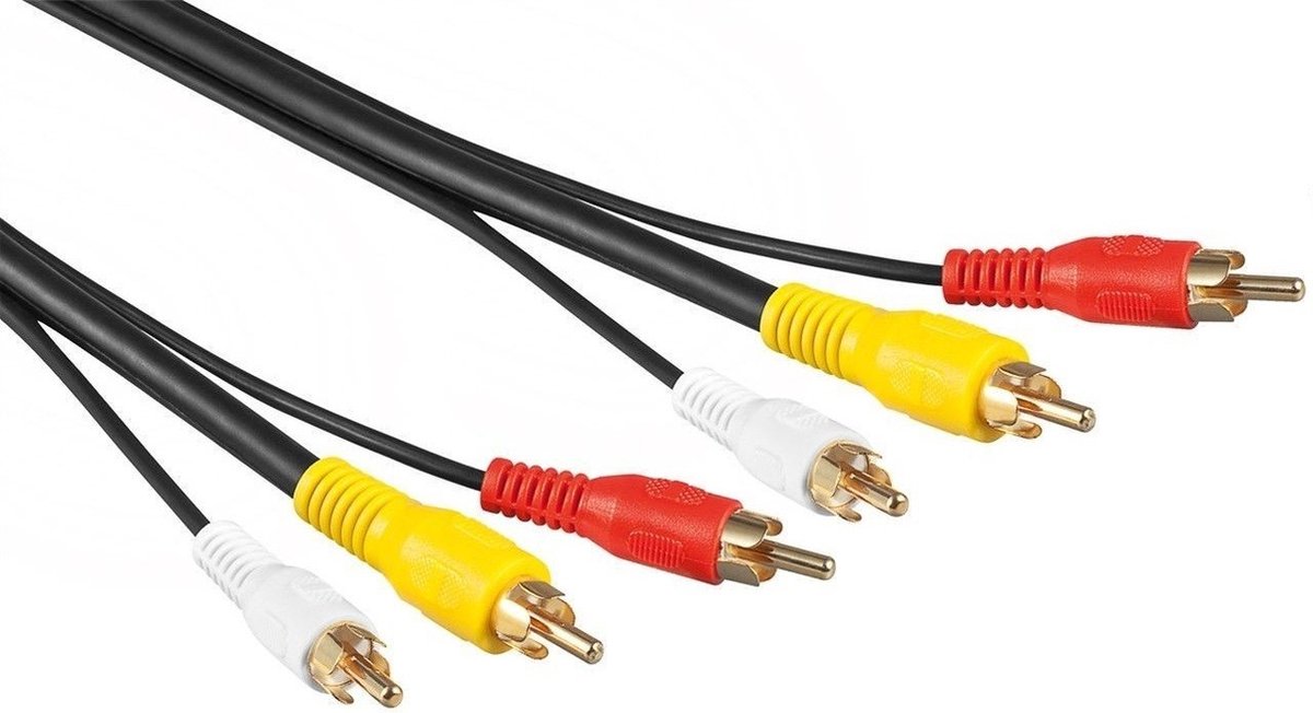 Tulp composiet audio video kabel - verguld - 2 meter