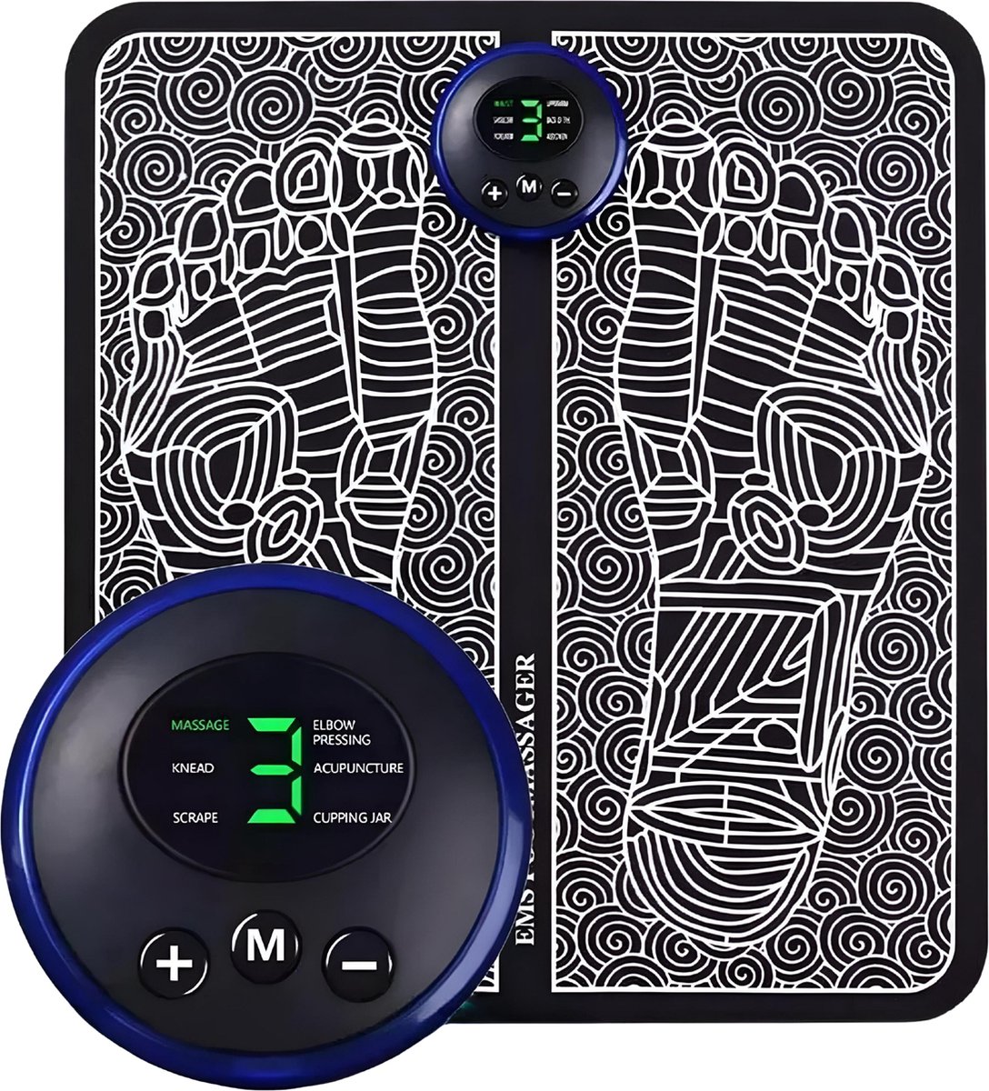 Voetmassage Apparaat met Bediening - Bloedcirculatie Apparaat - EMS Massage - Stimuleert Bloedsomloop - Draadloos - Voet Massage - Acupressuur
