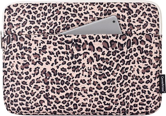 Canvas Artisan Laptopsleeve 12 inch - Laptophoes - Luipaard