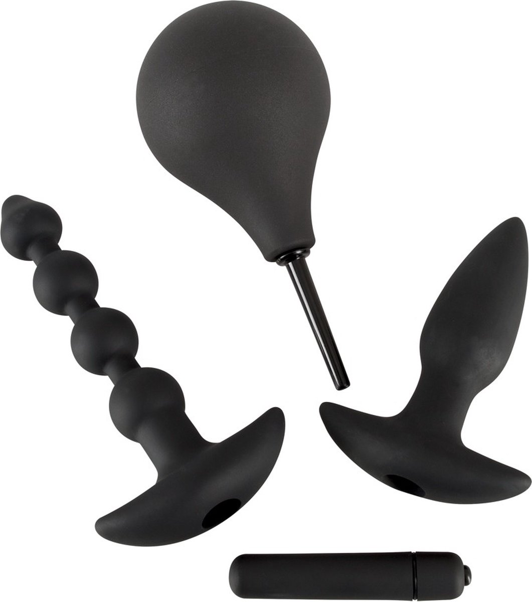 Goedkoopste Black Velvets – Anal Kit 4 Delig Inclusief Losse Vibro Kogel Ideaal als Geschenk - Zwart