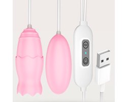 Sex speeltje - Tong Orale Vibrator - Likken - Tong - Usb Vibrerend Ei - G-Spot - Vagina Massage - Clitoris Stimulator - Sex Toys - Voor Vrouwen - Roze
