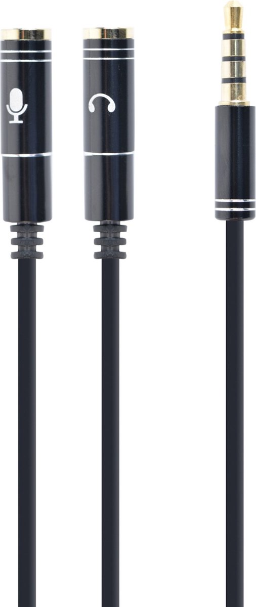 Cablexpert Audio kabel - 3.5mm (4p) male - 2x 3.5mm female (CCA-417) - Zwart