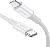 UGREEN USB C naar Lightning Kabel MFi Gecertificeerd PD Snel Opladen Type C iPhone Kabel Voor iPhone 13/13 Mini/ 13 Pro Max, iPhone 12/11/12 Pro/X/XR/XS MAX enz. (1M, Wit)