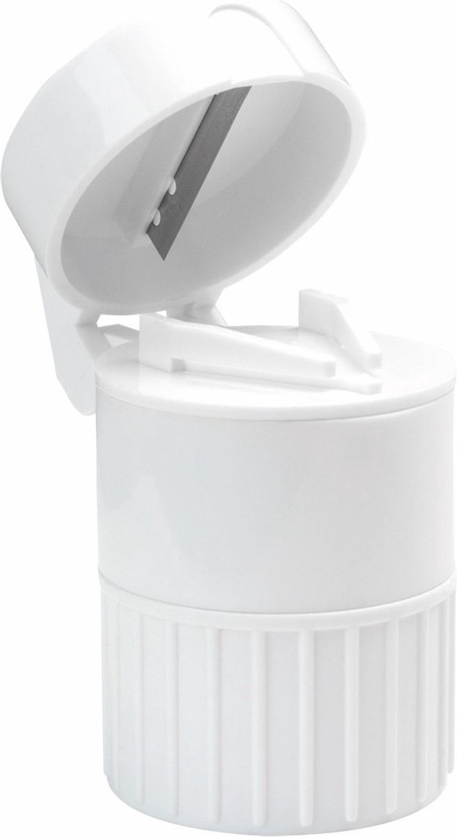 Goedkoopste Pillenvergruizer/ -splijter Wit | 7 x 4 cm met 2 compartimenten - /opbergvakken