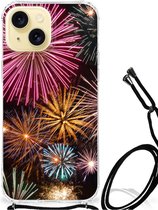 Anti-shock Hoesje met foto Geschikt voor iPhone 15 Telefoon Hoesje met doorzichtige rand Vuurwerk
