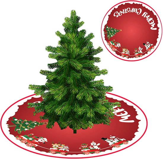 STOBOK 60 cm kerstboomring vilt boomdeken rendierpatroon