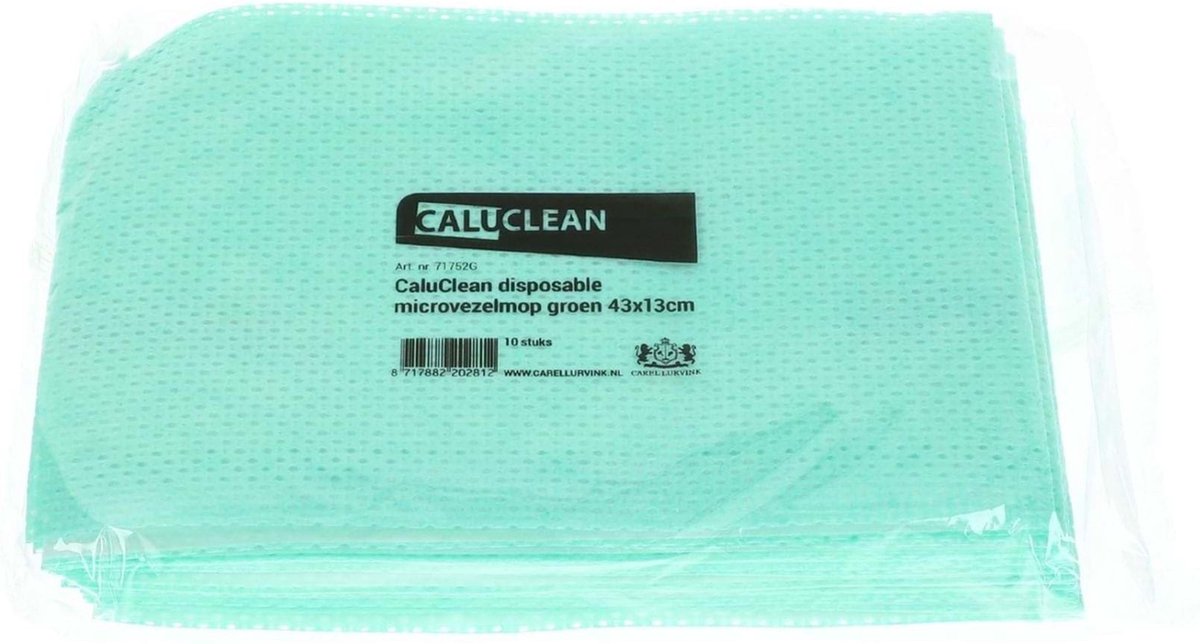 Goedkoopste PrimeSource microvezel vlakmop velcro disposable 42x13 cm groen 10 x 20 stuks