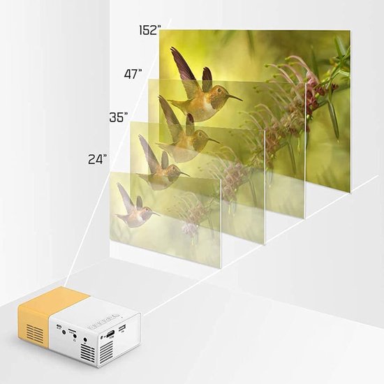 Mini Beamer-Geelachtig wit-Filmprojector voor buiten-Micro LED videobeamer met HDMI USB interface