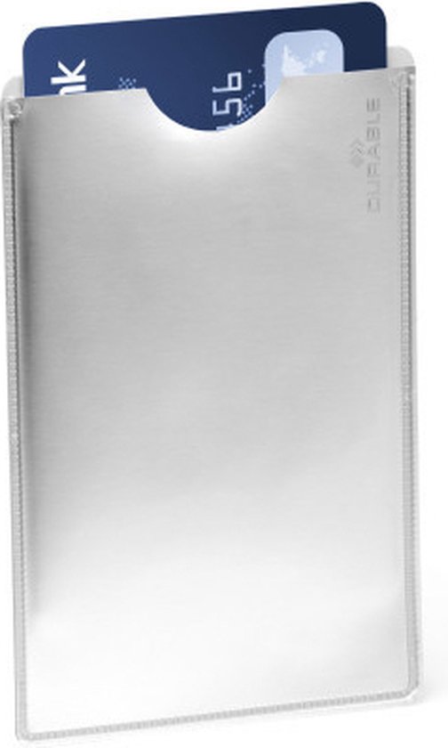 Durable RFID-ID-kaarthoesje, beschermhoes RFID SECURE - 8900 Kunststof met RFID-afscherming 86 x 54 mm (bxh) Zilver 890 - Durable
