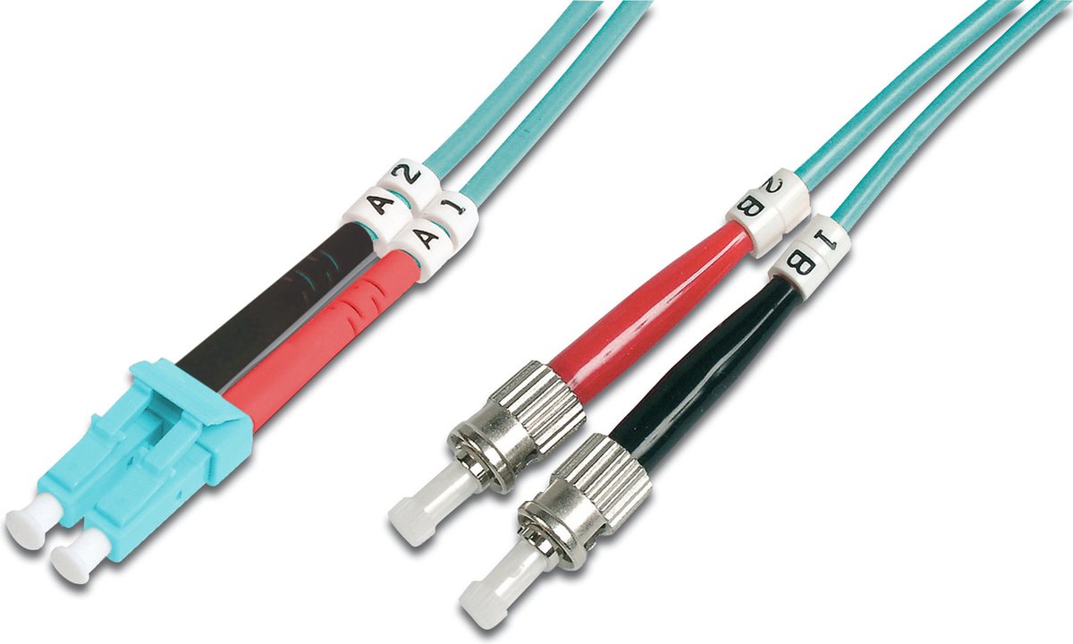 Digitus DK-2531-05/3 Glasvezel kabel 5 meter LC ST I-VH OM3 Aqua-kleur