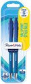 Paper Mate Flexgrip Ultra-balpennen met drukknop | Medium punt (1,0 mm) | Blauw | 2 stuks