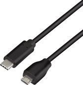 USB 2.0 Kabel, C/M zu Micro-USB/M 0,5m schwarz