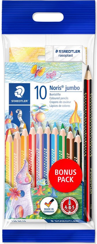 STAEDTLER Noris Jumbo Buntstift – 12 Violette Stifte, Dicke Dreikantform, Bruchfest, FSC-Holz, Made In Germany