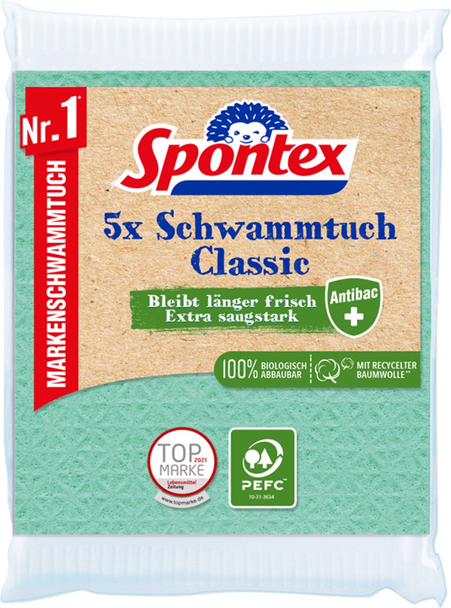 Schwammtuch Classic Antibac PEFC 5er Pack