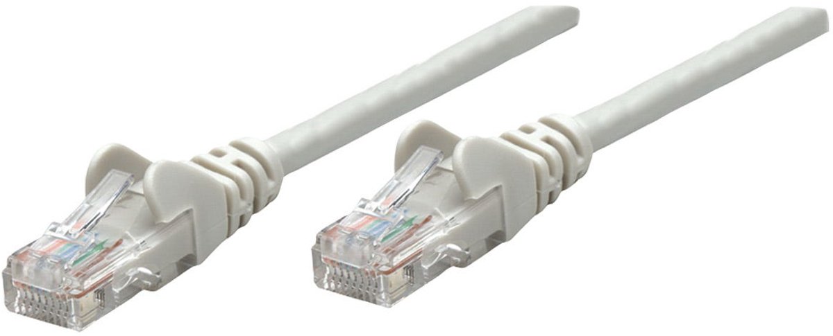 Intellinet 739849 RJ45 Netwerkkabel, patchkabel CAT 6 S/FTP 1.50 m Grijs Folie afscherming, Afscherming gevlochten, Hal