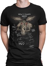 Looney Tunes - Wile E. Coyote Genius Heren T-shirt - L - Zwart/Wit