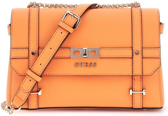 Guess Emilee Luxury Satchel Dames Schoudertas - Orange - One Size