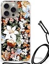 Case Geschikt voor iPhone 15 Pro Max Dark Flowers