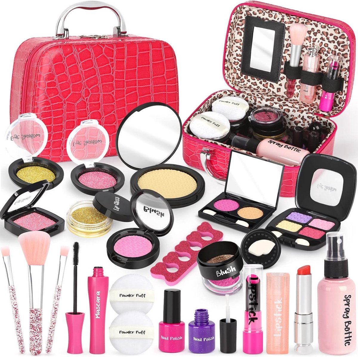 Mallette Maquillage pour Femme | kit 60 Pièces : Blush, Fard à Paupières,  Rouge à Lèvres, Vernis à Ongles | Coffret Maquillage | Organisateur | Idée
