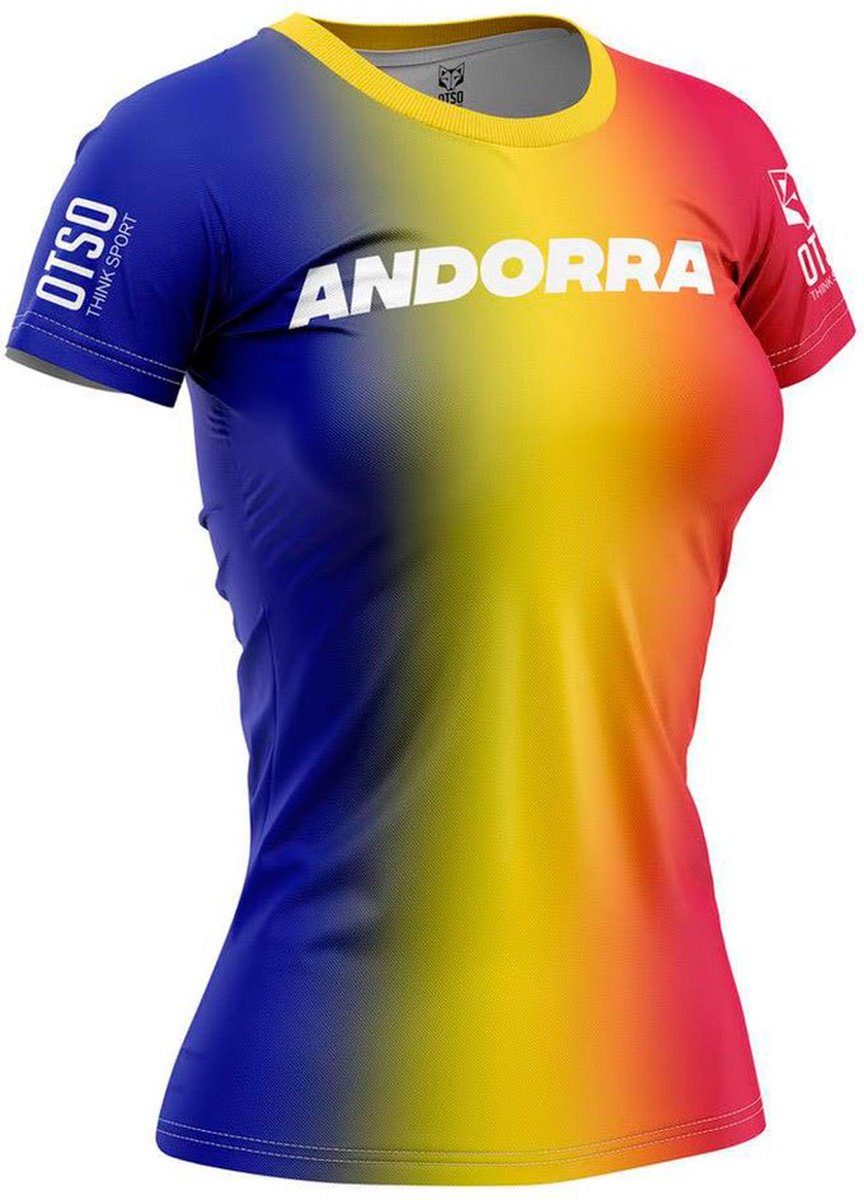 Otso Andorra T-shirt Met Korte Mouwen Geel,Rood,Blauw XS Vrouw