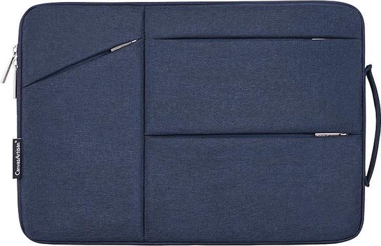 Housse pour ordinateur portable 14 pouces XV - Housse pour ordinateur portable avec poches Extra - Bleu foncé