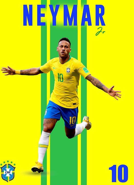 Neymar Jr. Poster - Voetbal Posters - Goal Collection - Bekende Voetballer - Geschikt om in te lijsten - 43.2 x 61cm (A2+)