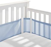 IL BAMBINI - Baby Bedomrander - Bedbumper - Hoofdbeschermer- omrander voor in ledikant - Set van 2 - 340x30cm & 160x30cm - Blauw Effen