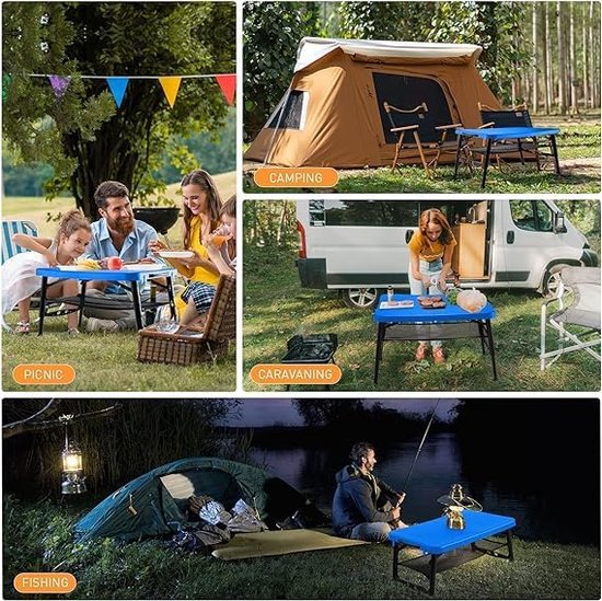 Petite table de camping pliable, réglable en hauteur, table pliante  portable d' Plein