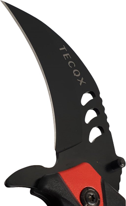 TECQX Dragon Karambit Extreme - Opvouwbaar - Discreet - Survival Mes - Tactical knife - 20cm - Broekclip - Vlijmscherp - RVS - Zwart - Tecqx