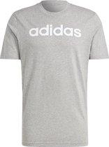 adidas Sportswear Essentials Single Jersey Linear Geborduurd Logo T-shirt - Heren - Grijs- 2XL