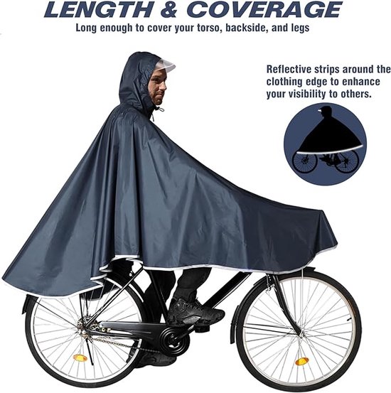 Poncho de cyclisme imperméable, manteau imperméable pour vélo, Capes légères, compactes et réutilisables pour Garçons , hommes, femmes et Adultes