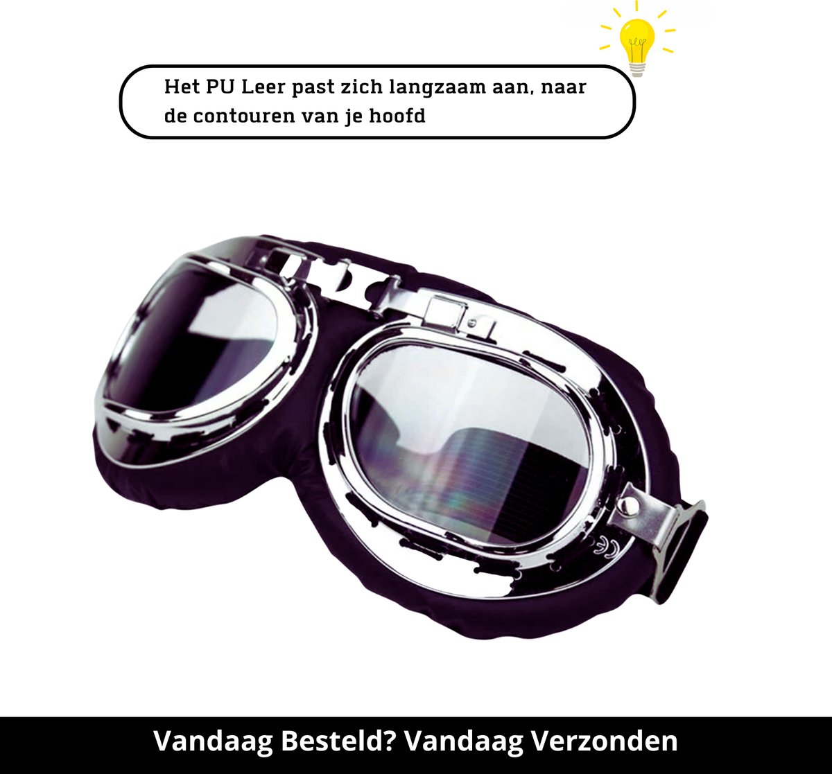 Vintage zwart - wit leren pothelm