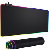 Santel - RGB Gaming Muismat XXL - LED Verlichting - Antislip Muismat - Zwart