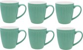 GreenGate Koffiemokken Alice Dusty Green 350 ml - Set van 6 Stuks