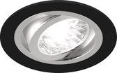 Spot Armatuur 10 Pack - GU10 Inbouwspot - Rond - Zwart/Chrome - Aluminium - Verdiept - Ø92mm