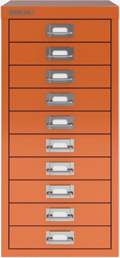 Bisley multi drawers with 10 drawers Orange