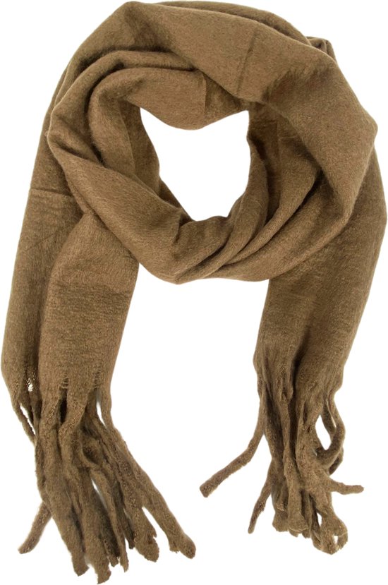 Écharpe Marron - Extra Groot - Écharpe de Luxe pour femme hiver - 38 x 200 cm - Viscose - Écharpe chaude - Écharpe d'hiver - Cadeau pour Cheveux - Cadeau d'anniversaire femme