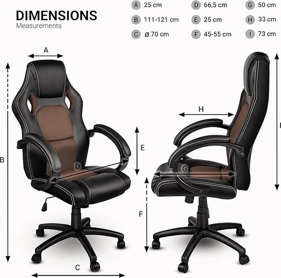 Vinsetto Mesh bureaustoel, ergonomisch, met zwenkwielen, verstelbare