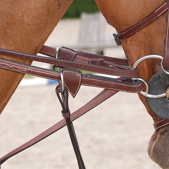 Rênes Plates En Cuir Showman Pour Chevaux – Style Romal, 8 Pieds, Cuir Naturel