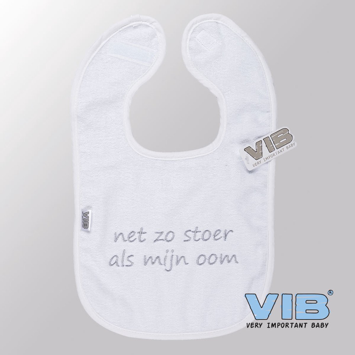 Goedkoopste VIB® - Slabbetje Luxe velours - Net zo stoer als mijn oom (Wit) - Babykleertjes - Slabbetjes - zwangerschap aankondiging - baby aankondiging