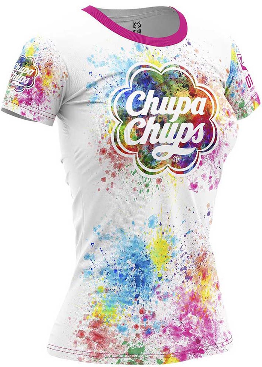 Otso Chupa Chups Paint T-shirt Met Korte Mouwen Vrouw Wit