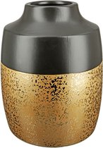 vaas zwart goud tamor - 16x16x21 handgemaakt -keramiek sfeervolle decoratie