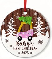 Ornement de Noël - Boule de Noël - Premier Noël de bébé 2023 - Décorations de Noël - Bébé - Pendentif de Noël
