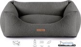 Dog's Lifestyle Orthopedische hondenmand Boucle Antraciet M 75cm -Ook in L en XL - Wasbare hoes