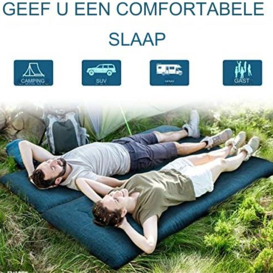 Draagbare Futonmatras - Opvouwbare Matras Gastenmatras - Comfortabel Slapen - Schuim met Hoge Dichtheid - 71x190 cm - Blauw — afbeelding 4