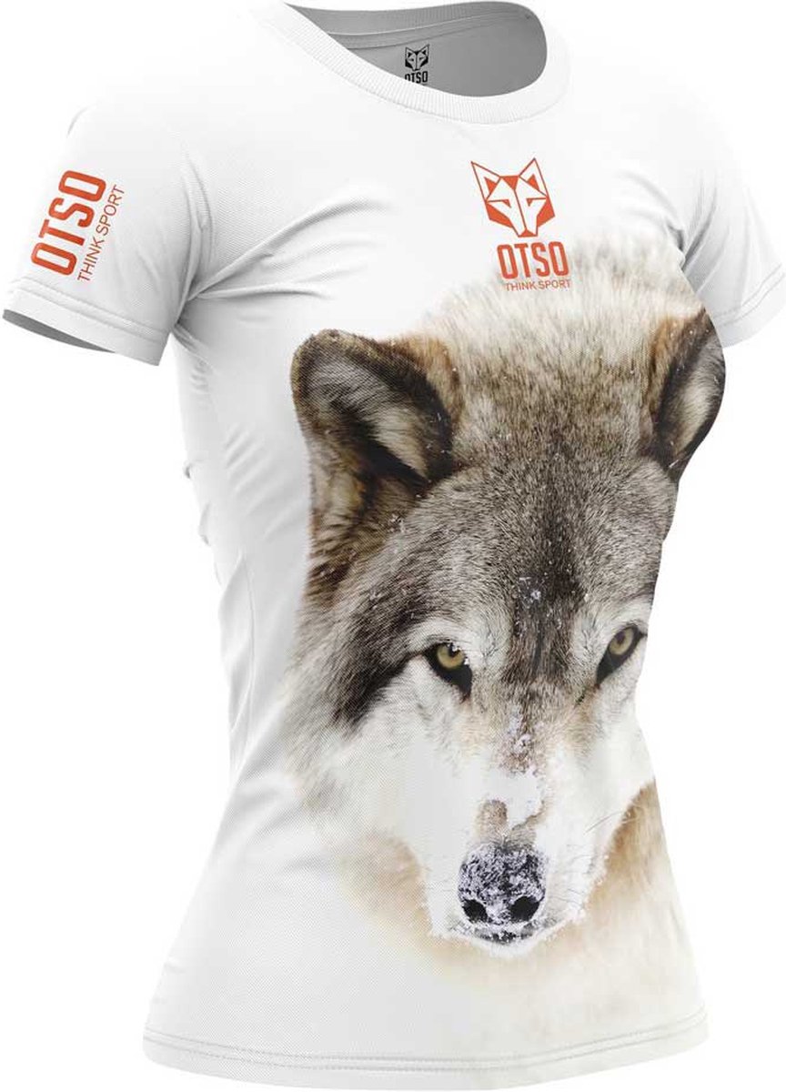 Otso Wolf T-shirt Met Korte Mouwen Wit L Vrouw