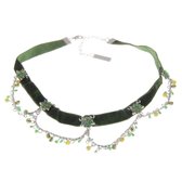 Behave Choker van kant met facet geslepen kraaltjes